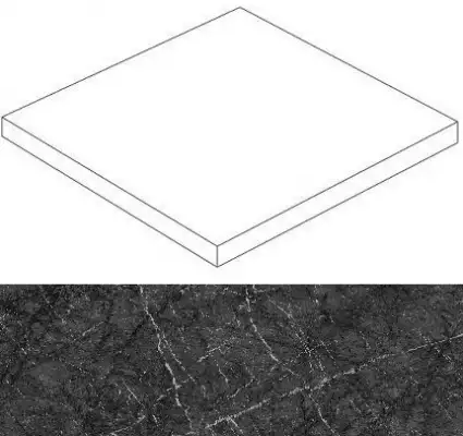 Marvel Grigio Intenso Scalino Angolare 33x33