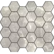 Travertino silver MAT hex 18x30x6 295x305x6