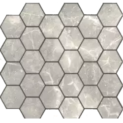 Travertino silver MAT hex 18x30x6 295x305x6
