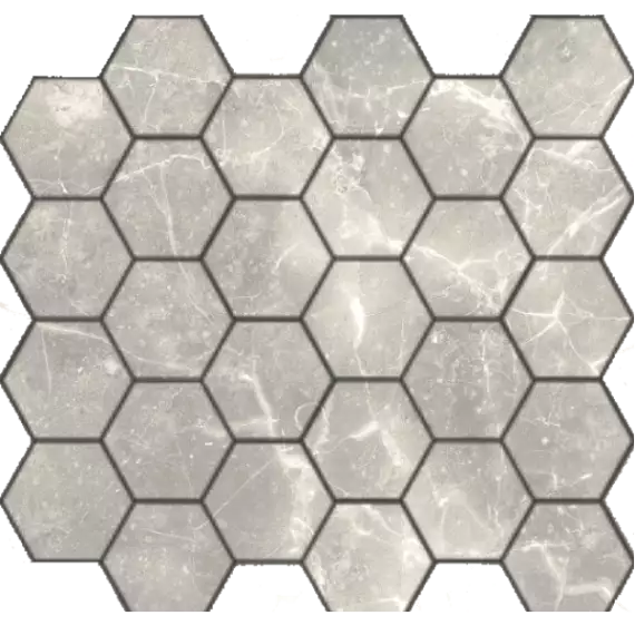 Travertino silver MAT hex 18x30x6 295x305x6