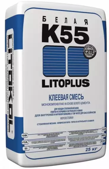 Клей LitoPlus K55 белый мешок 25 кг
