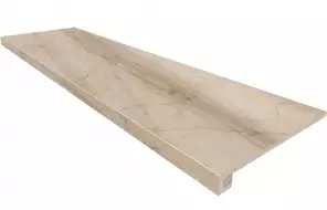 Комплект Ступень BR02 Bernini Beige 33x120 неполированная с бортиком + Подступенок 14,5x120