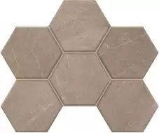 Мозаика GB02 Gabbro Hexagon неполированная 25x28.5