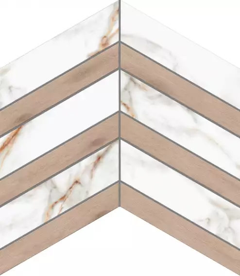 Мозаика SM03/SI01 Supreme Chevron неполированная 37.5x29x1.0